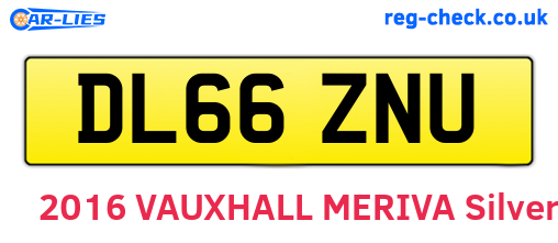 DL66ZNU are the vehicle registration plates.