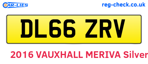 DL66ZRV are the vehicle registration plates.