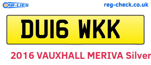 DU16WKK are the vehicle registration plates.