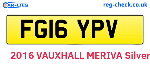 FG16YPV are the vehicle registration plates.