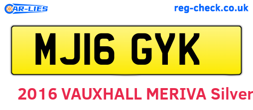 MJ16GYK are the vehicle registration plates.