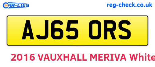 AJ65ORS are the vehicle registration plates.