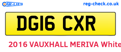 DG16CXR are the vehicle registration plates.
