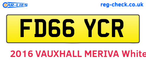 FD66YCR are the vehicle registration plates.