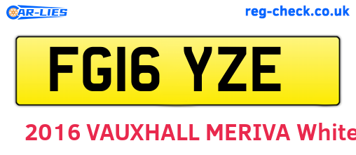 FG16YZE are the vehicle registration plates.