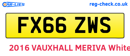 FX66ZWS are the vehicle registration plates.