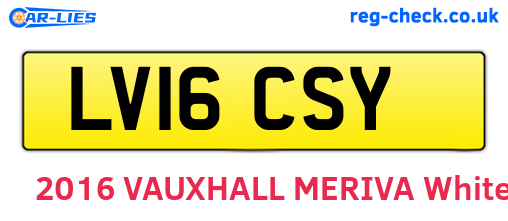 LV16CSY are the vehicle registration plates.