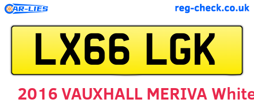 LX66LGK are the vehicle registration plates.