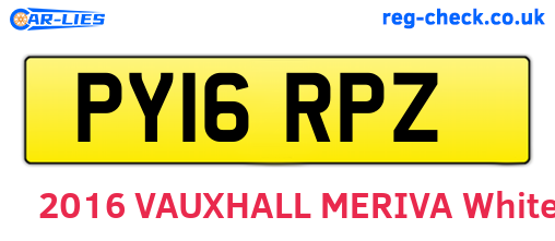 PY16RPZ are the vehicle registration plates.