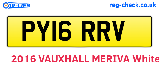 PY16RRV are the vehicle registration plates.
