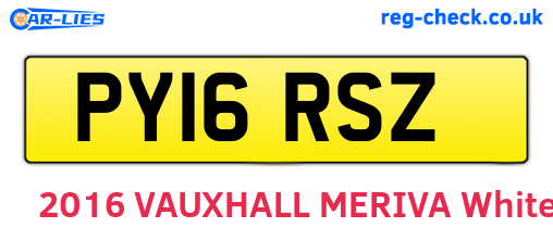 PY16RSZ are the vehicle registration plates.