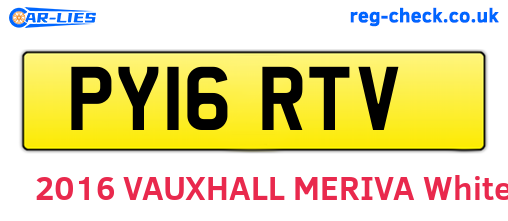 PY16RTV are the vehicle registration plates.