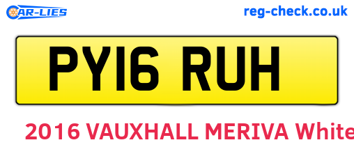 PY16RUH are the vehicle registration plates.