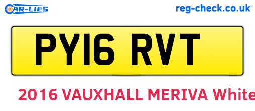 PY16RVT are the vehicle registration plates.