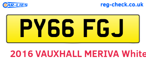 PY66FGJ are the vehicle registration plates.