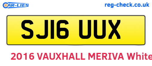 SJ16UUX are the vehicle registration plates.