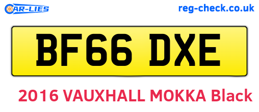BF66DXE are the vehicle registration plates.