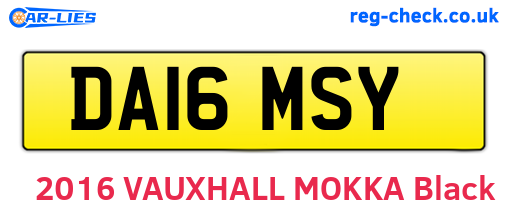 DA16MSY are the vehicle registration plates.