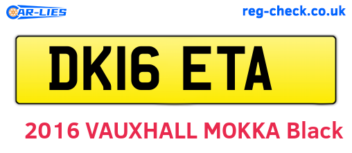 DK16ETA are the vehicle registration plates.