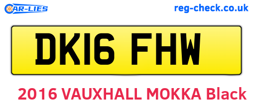 DK16FHW are the vehicle registration plates.