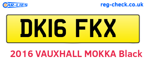 DK16FKX are the vehicle registration plates.