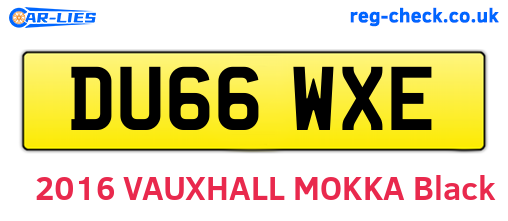 DU66WXE are the vehicle registration plates.