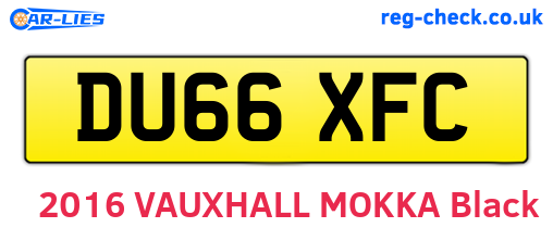 DU66XFC are the vehicle registration plates.