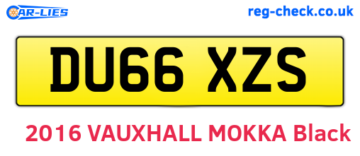 DU66XZS are the vehicle registration plates.