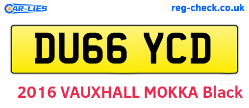 DU66YCD are the vehicle registration plates.