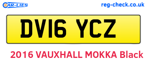 DV16YCZ are the vehicle registration plates.