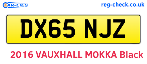 DX65NJZ are the vehicle registration plates.