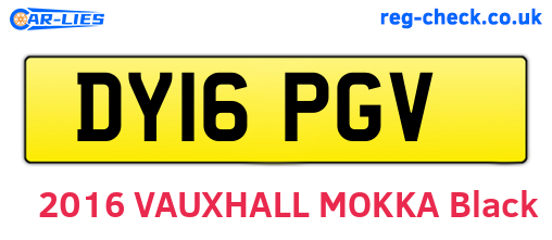 DY16PGV are the vehicle registration plates.