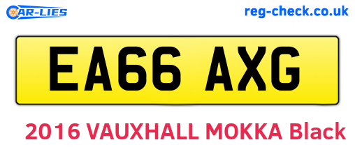 EA66AXG are the vehicle registration plates.