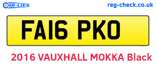 FA16PKO are the vehicle registration plates.