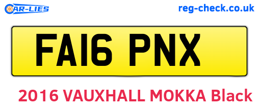 FA16PNX are the vehicle registration plates.