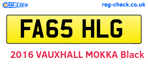 FA65HLG are the vehicle registration plates.