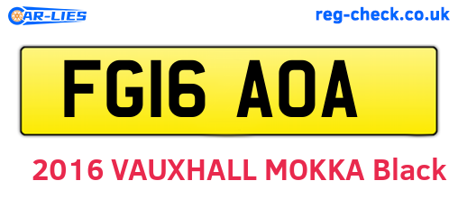FG16AOA are the vehicle registration plates.