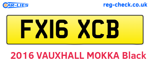 FX16XCB are the vehicle registration plates.