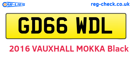 GD66WDL are the vehicle registration plates.