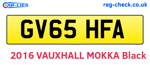 GV65HFA are the vehicle registration plates.
