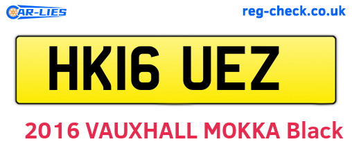 HK16UEZ are the vehicle registration plates.