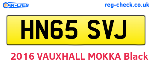 HN65SVJ are the vehicle registration plates.