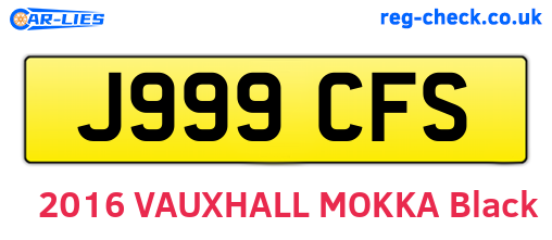 J999CFS are the vehicle registration plates.