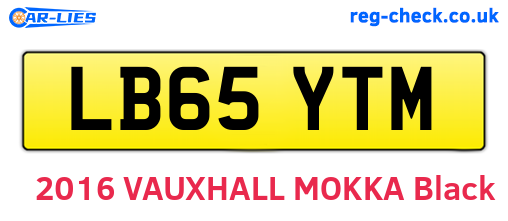 LB65YTM are the vehicle registration plates.