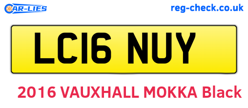 LC16NUY are the vehicle registration plates.