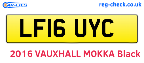 LF16UYC are the vehicle registration plates.