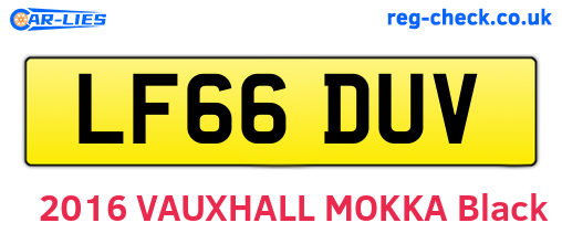 LF66DUV are the vehicle registration plates.