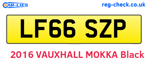 LF66SZP are the vehicle registration plates.