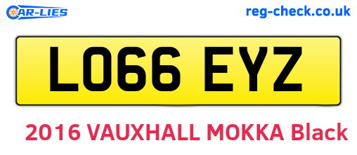 LO66EYZ are the vehicle registration plates.