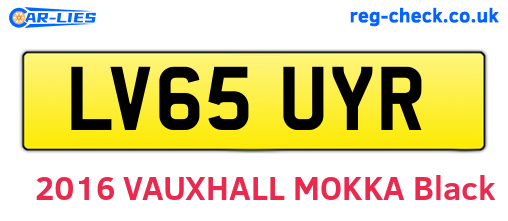 LV65UYR are the vehicle registration plates.